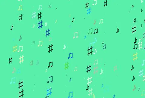 Light Blue, Yellow vector backdrop with music notes. イラスト素材