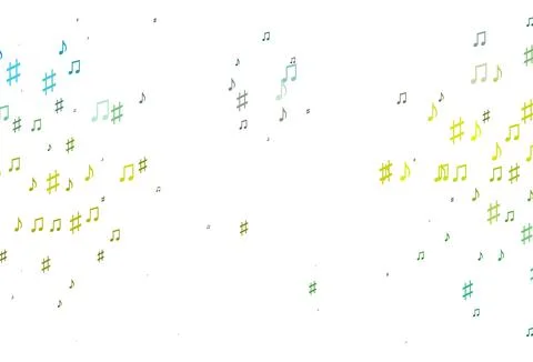 Light Blue, Yellow vector backdrop with music notes. Illustrazione stock