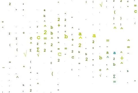 Light Blue, Yellow vector backdrop with algebra elements. Illustrazione stock