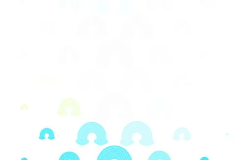 Light Blue, Yellow vector backdrop with rainbows, clouds. Illustrazione stock