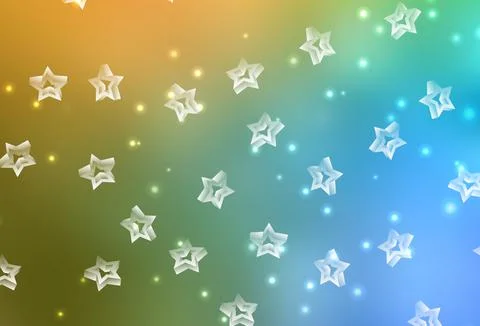 Light Blue, Yellow vector backdrop with small and big stars. Stock Illustration