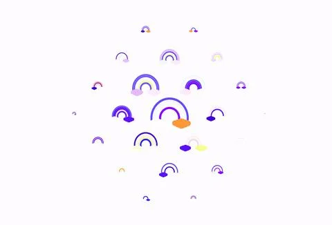 Light Blue, Yellow vector backdrop with rainbows, clouds. 스톡 일러스트