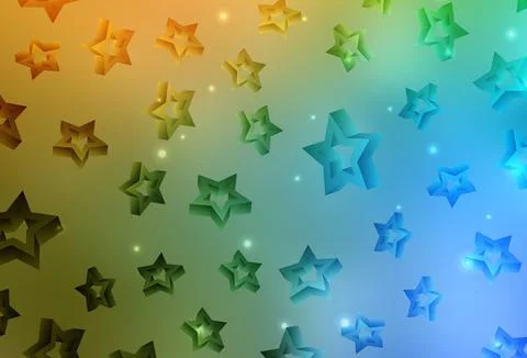 Light Blue, Yellow vector backdrop with small and big stars. Stock Illustration