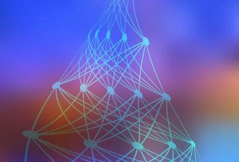 Light Blue, Yellow vector background with forms of artificial intelligence. 스톡 일러스트