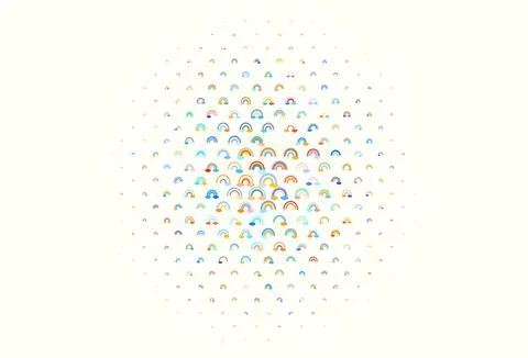 Light Blue, Yellow vector background with rainbow symbols. Illustrazione stock