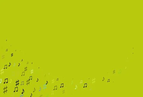 Light Blue, Yellow vector background with music symbols. 스톡 일러스트