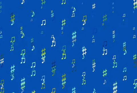 Light Blue, Yellow vector background with music symbols. イラスト素材