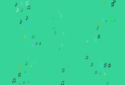 Light Blue, Yellow vector background with music symbols. Illustrazione stock