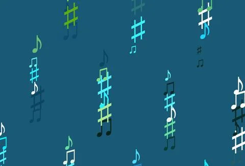 Light Blue, Yellow vector background with music symbols. イラスト素材