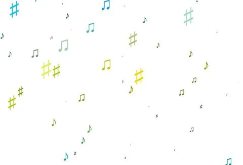 Light Blue, Yellow vector background with music symbols. イラスト素材