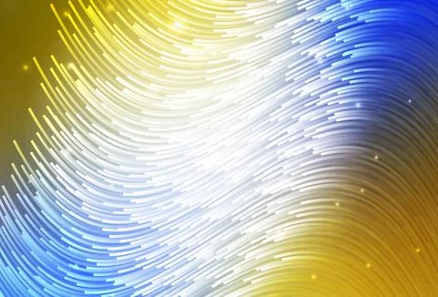 Light Blue, Yellow vector background with curved lines. Stock Illustration