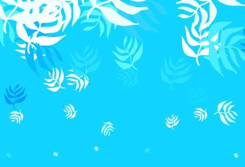 Light Blue, Yellow vector elegant pattern with leaves. Illustrazione stock