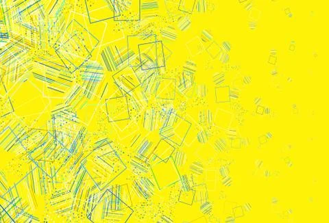 Light Blue, Yellow vector layout with circles, lines, rectangles. Stock Illustration