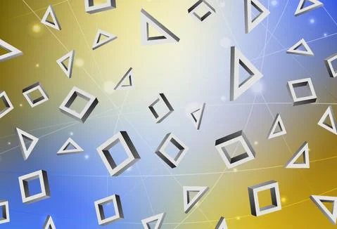 Light Blue, Yellow vector layout with lines, rectangles. Stock Illustration