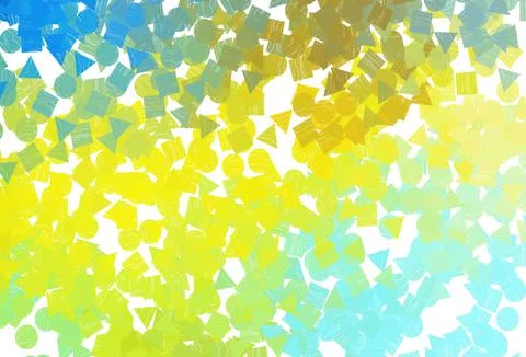 Light  blue, yellow vector layout with circles, lines, rectangles. 스톡 일러스트