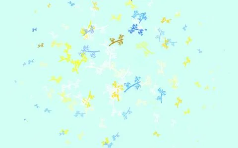 Light Blue, Yellow vector natural background with branches. Stock Illustration