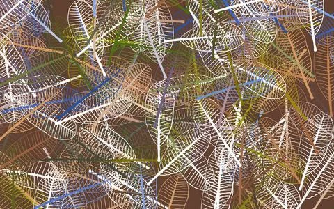 Light Blue, Yellow vector natural pattern with leaves. Stock Illustration