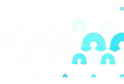 Light Blue, Yellow vector pattern with rainbow elements. Stock Illustration