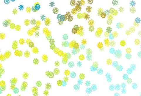 Light Blue, Yellow vector pattern with christmas snowflakes. 스톡 일러스트