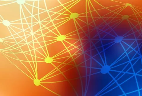 Light Blue, Yellow vector pattern with artificial intelligence network. Stock Illustration