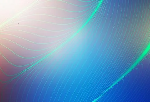 Light Blue, Yellow vector pattern with curved lines. Stock Illustration