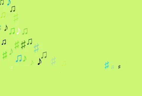 Light Blue, Yellow vector pattern with music elements. Stock Illustration
