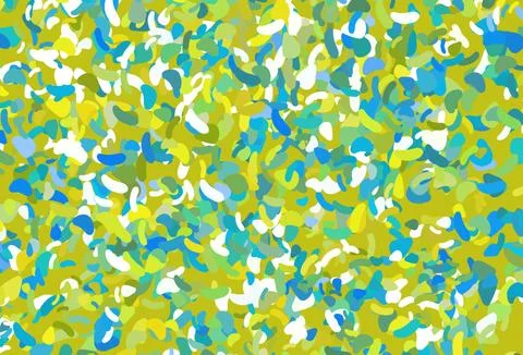 Light Blue, Yellow vector pattern with chaotic shapes. Stock Illustration