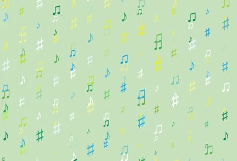 Light Blue, Yellow vector pattern with music elements. Illustrazione stock