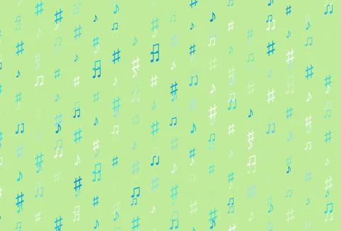 Light Blue, Yellow vector pattern with music elements. Stock Illustration