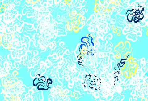 Light Blue, Yellow vector pattern with random forms. Illustrazione stock