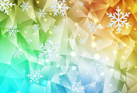 Light Blue, Yellow vector pattern with christmas snowflakes, stars. 库存插图