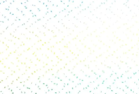 Light Blue, Yellow vector pattern with music elements. Stock Illustration