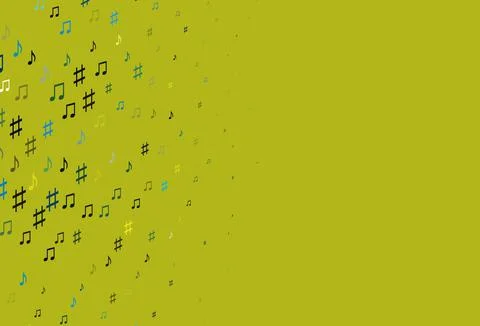 Light Blue, Yellow vector pattern with music elements. Stockillustratie