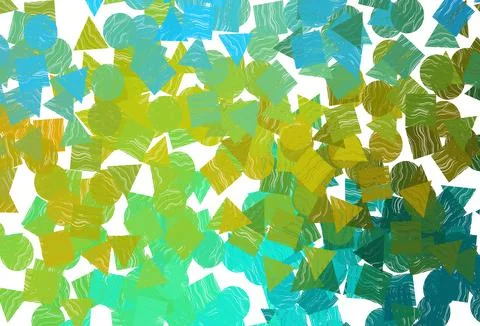 Light  blue, yellow vector pattern in polygonal style with circles. Stock Illustration