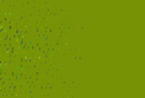 Light blue, yellow vector pattern with gender elements. Stock Illustration