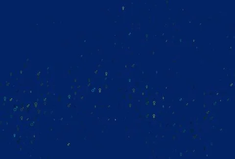 Light blue, yellow vector pattern with gender elements. Stock Illustration