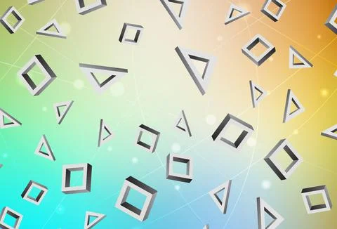 Light Blue, Yellow vector pattern in square style. Stock Illustration