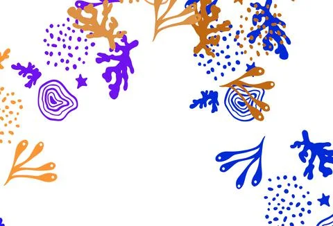 Light Blue, Yellow vector pattern with random forms. Stock Illustration