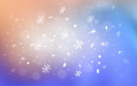 Light Blue, Yellow vector pattern with christmas snowflakes. 스톡 일러스트