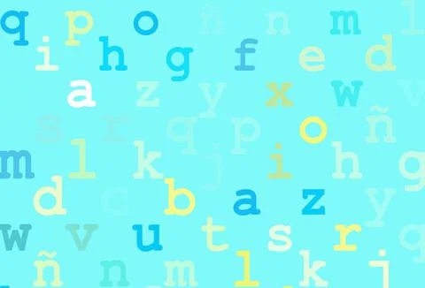 Light blue, yellow vector pattern with ABC symbols. Stock Illustration
