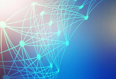 Light Blue, Yellow vector template with artificial intelligence structure. 스톡 일러스트