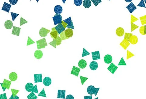 Light Blue, Yellow vector template with crystals, circles, squares. Illustrazione stock