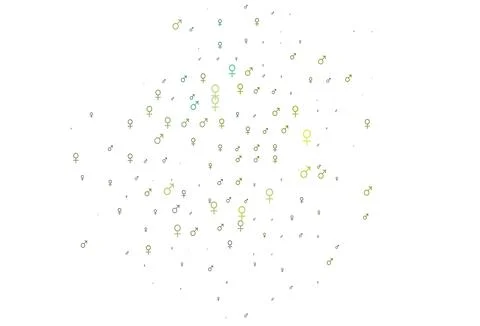 Light blue, yellow vector template with man, woman symbols. 스톡 일러스트