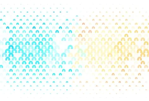 Light Blue, Yellow vector texture with rainbows, clouds. Stock Illustration
