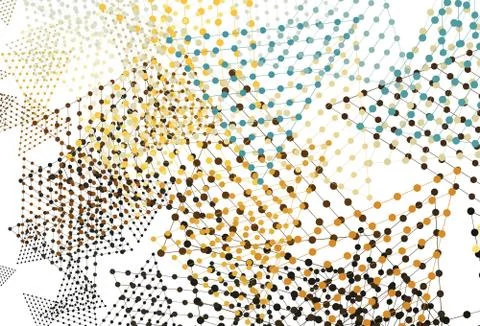 Light Blue, Yellow vector texture with triangular style with circles. Stockillustratie