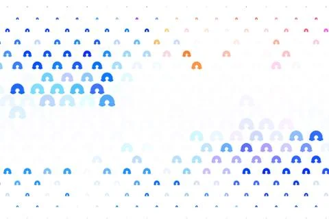 Light Blue, Yellow vector texture with rainbows, clouds. Illustrazione stock