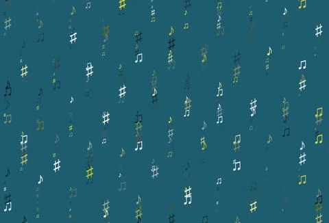 Light Blue, Yellow vector texture with musical notes. Stock Illustration