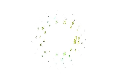 Light Blue, Yellow vector texture with musical notes. Illustrazione stock