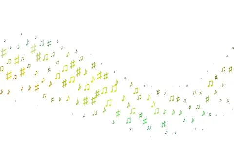Light Blue, Yellow vector texture with musical notes. Stock Illustration