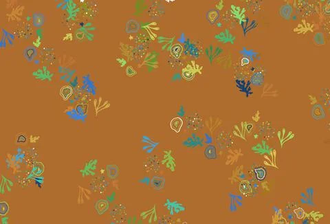 Light Blue, Yellow vector texture with abstract forms. Stock Illustration